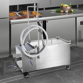 Mobile Fryer Filter, 38L Oil Tank Capacity, Oil Filtration System With 10 L/min Oil Filtration Speed, Mobile Frying Oil Filtering System With Swi (Option: silver)